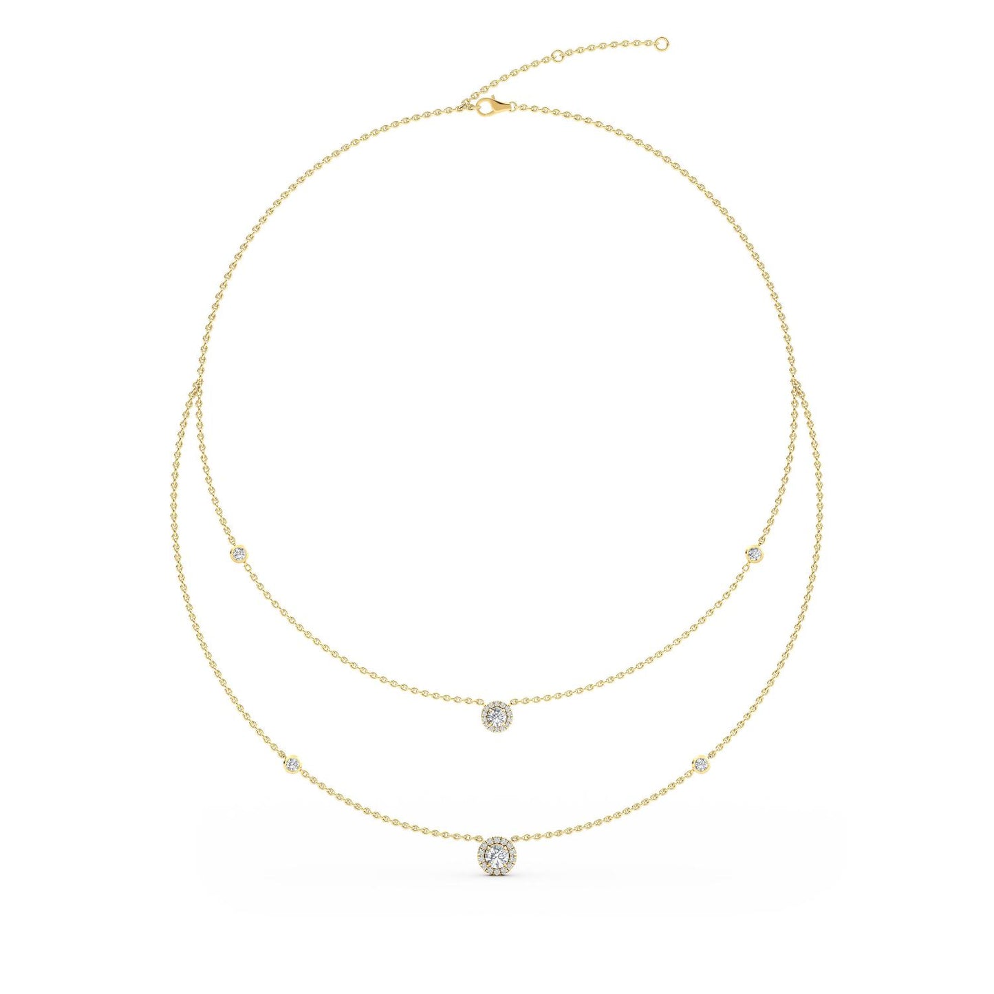 9K Yellow Gold Lab Grown Diamond NECKLACE 1.45 ctw N08239-1.38CT-18IN