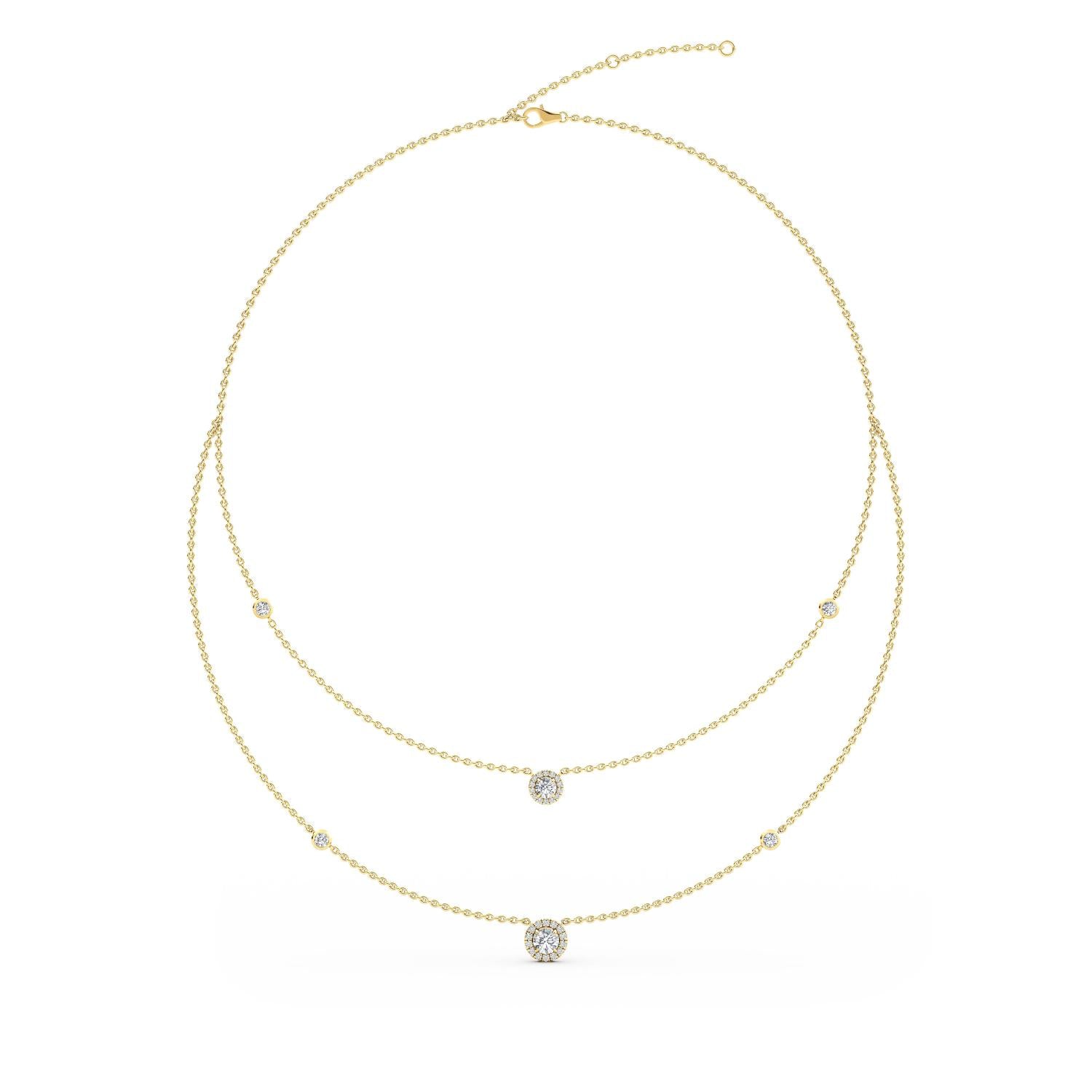 9K Yellow Gold Lab Grown Diamond NECKLACE 1.45 ctw N08239-1.38CT-18IN