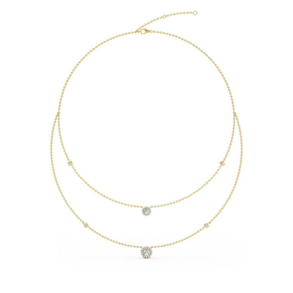 9K Yellow Gold Lab Grown Diamond NECKLACE 1.45 ctw N08239-1.38CT-18IN