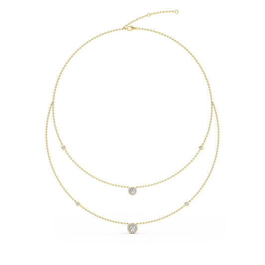 9K Yellow Gold Lab Grown Diamond NECKLACE 1.45 ctw N08239-1.38CT-18IN