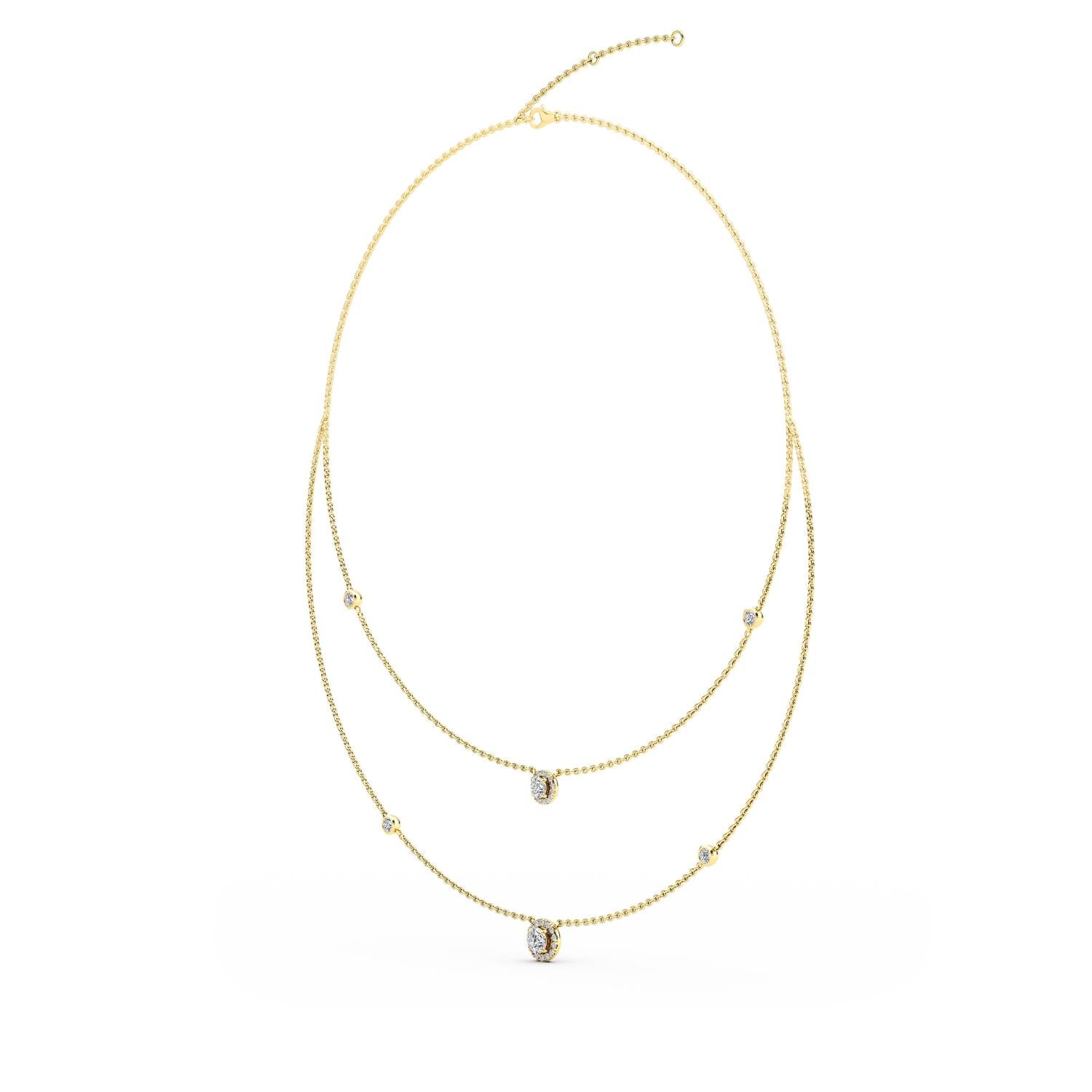 9K Yellow Gold Lab Grown Diamond NECKLACE 1.45 ctw N08239-1.38CT-18IN
