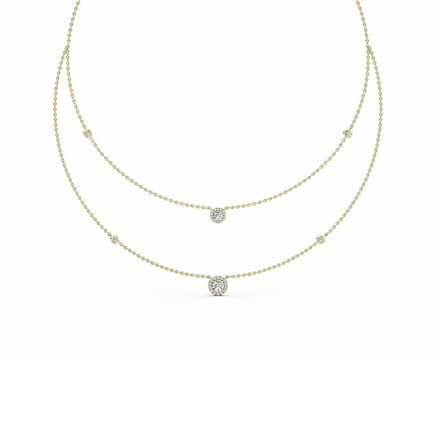 9K Yellow Gold Lab Grown Diamond NECKLACE 1.45 ctw N08239-1.38CT-18IN