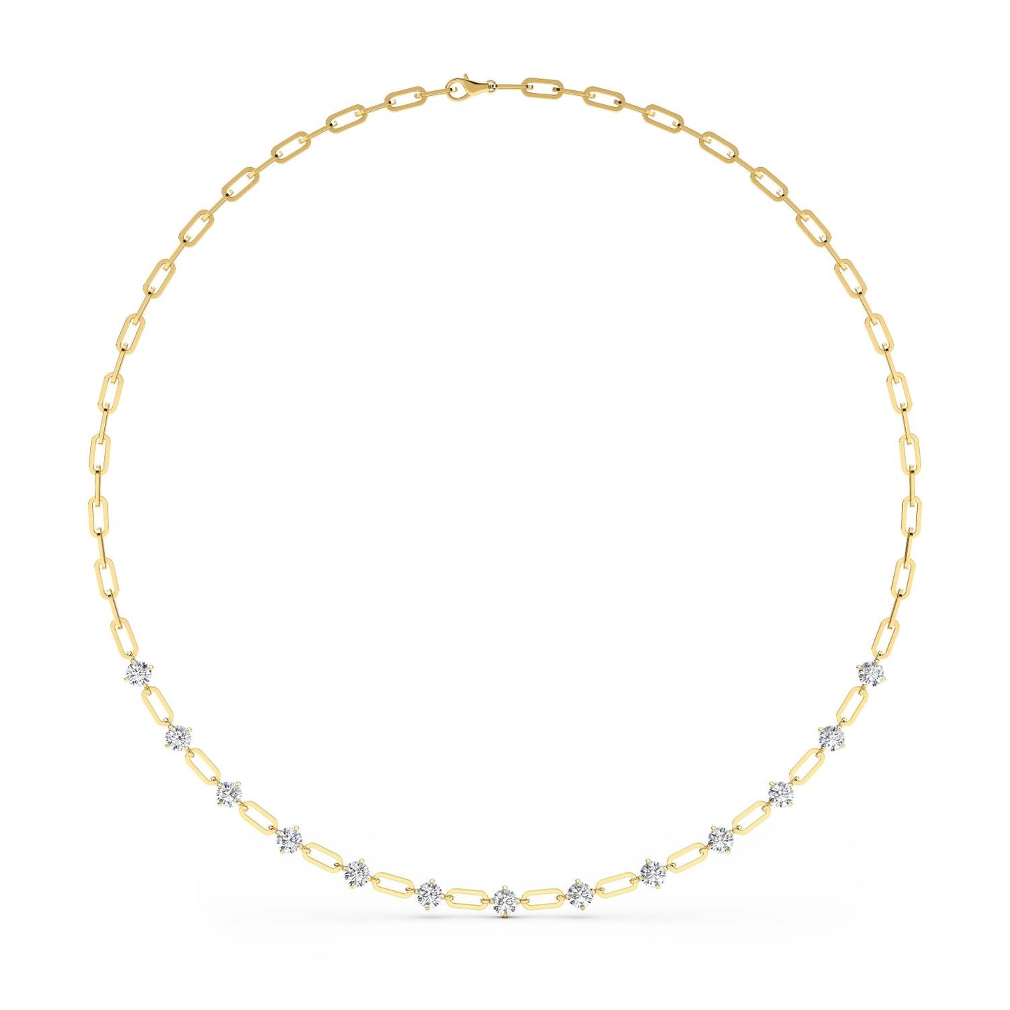 Yellow Gold Lab Grown Diamond NECKLACE 4.34 ctw N08249-4.33CT-18IN