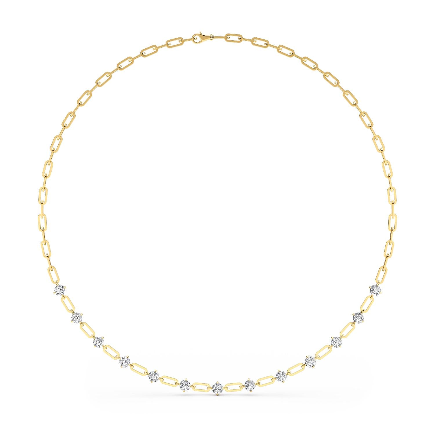 Yellow Gold Lab Grown Diamond NECKLACE 4.34 ctw N08249-4.33CT-18IN