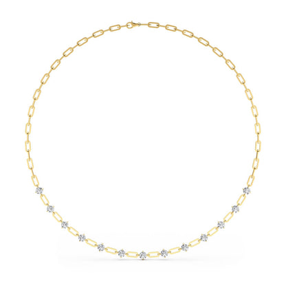 Yellow Gold Lab Grown Diamond NECKLACE 4.34 ctw N08249-4.33CT-18IN