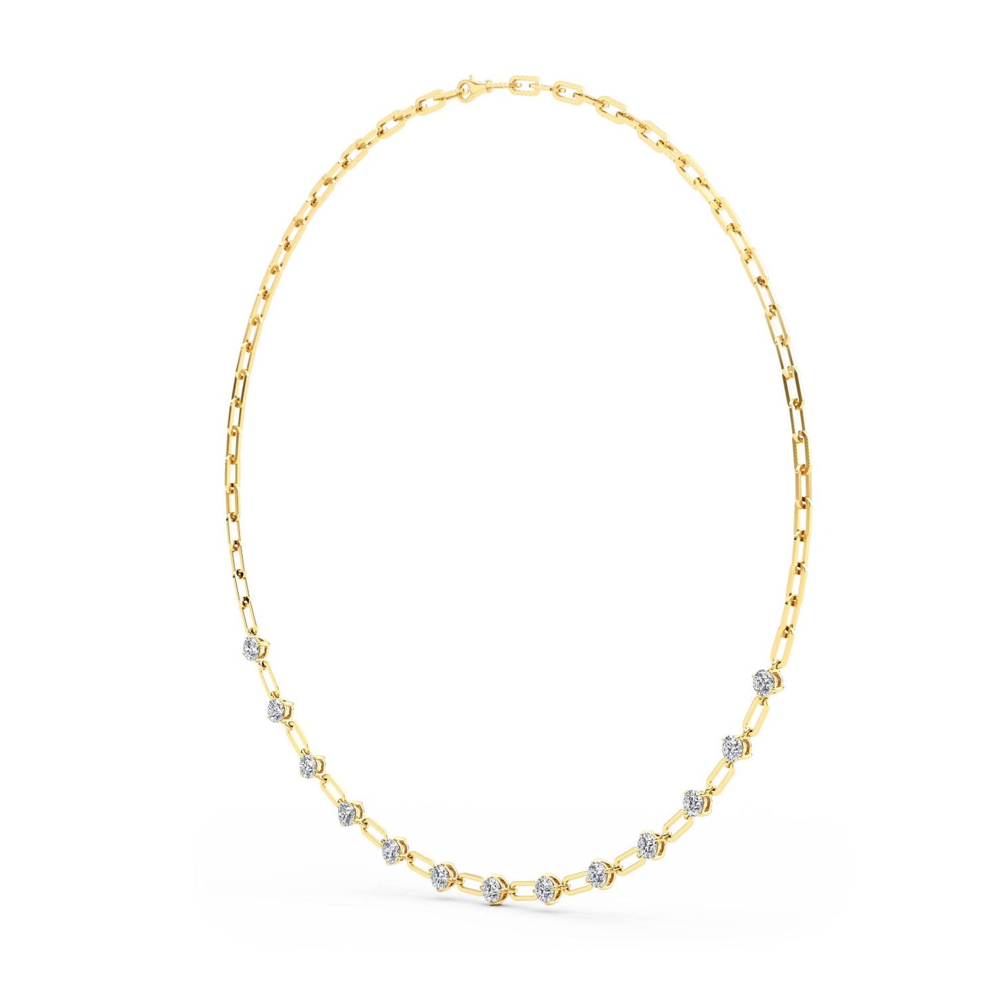 Yellow Gold Lab Grown Diamond NECKLACE 4.34 ctw N08249-4.33CT-18IN