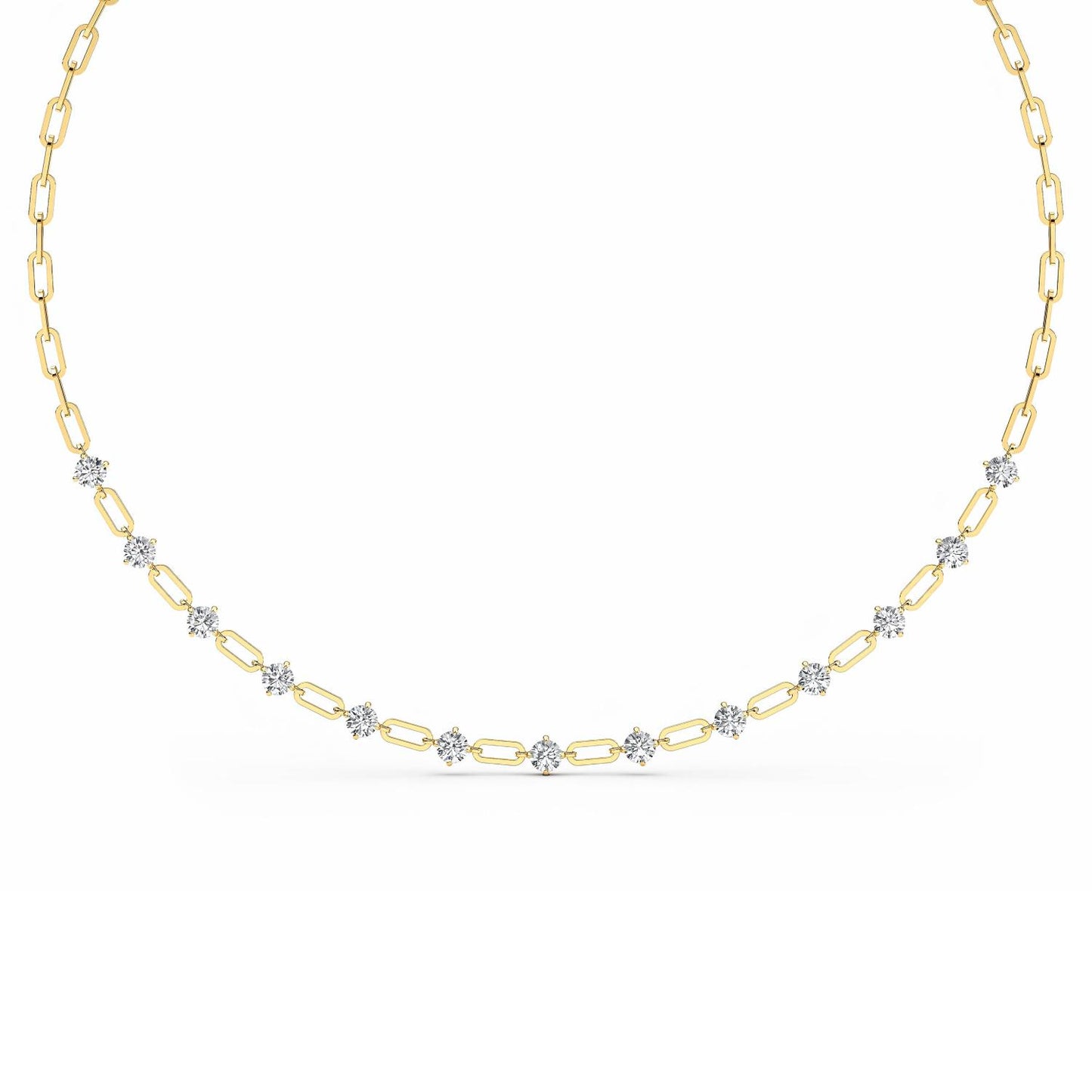 Yellow Gold Lab Grown Diamond NECKLACE 4.34 ctw N08249-4.33CT-18IN