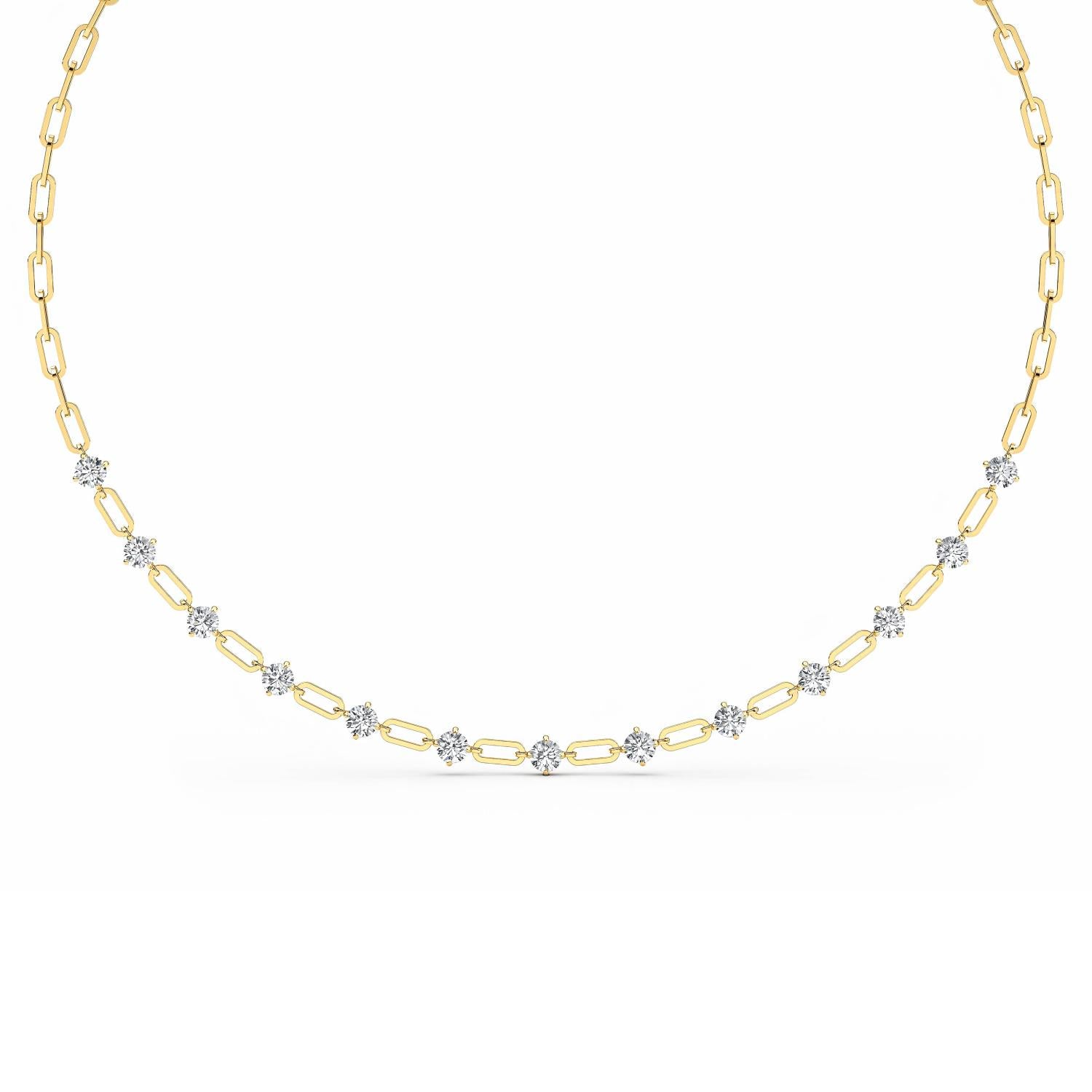 Yellow Gold Lab Grown Diamond NECKLACE 4.34 ctw N08249-4.33CT-18IN
