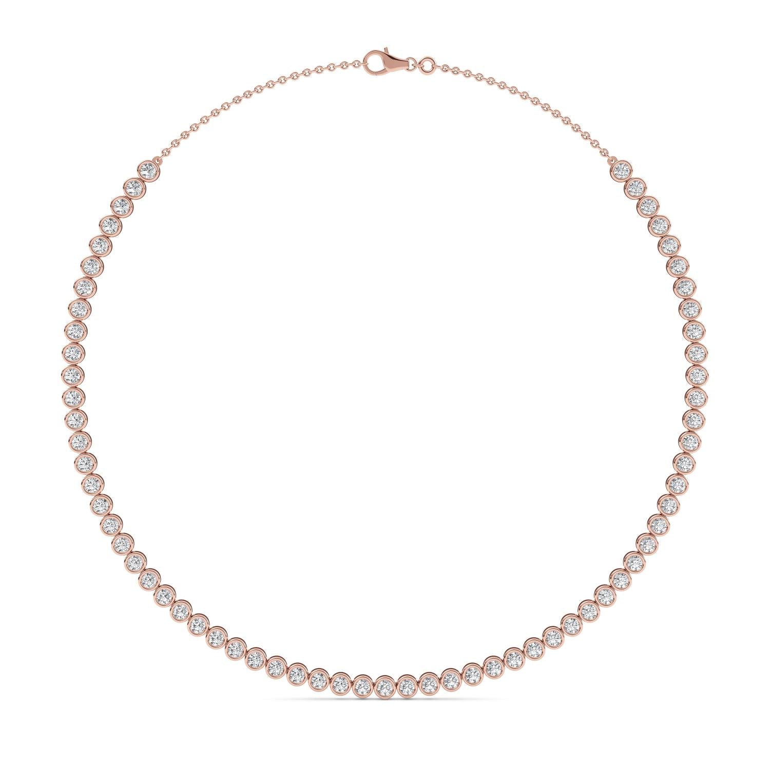 9K Rose Gold Lab Grown Diamond NECKLACE 7.26 ctw N08313-7.25CT-14IN