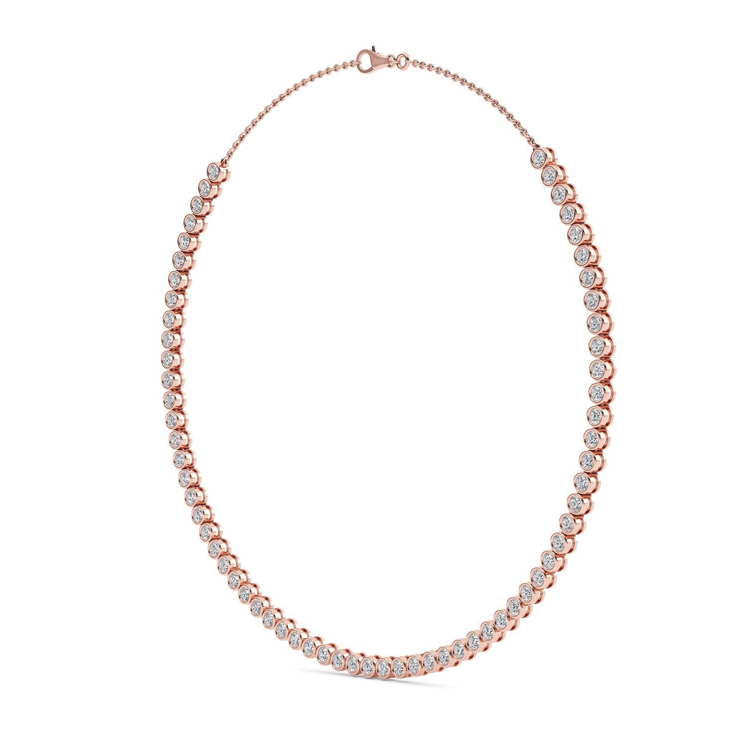 9K Rose Gold Lab Grown Diamond NECKLACE 7.26 ctw N08313-7.25CT-14IN