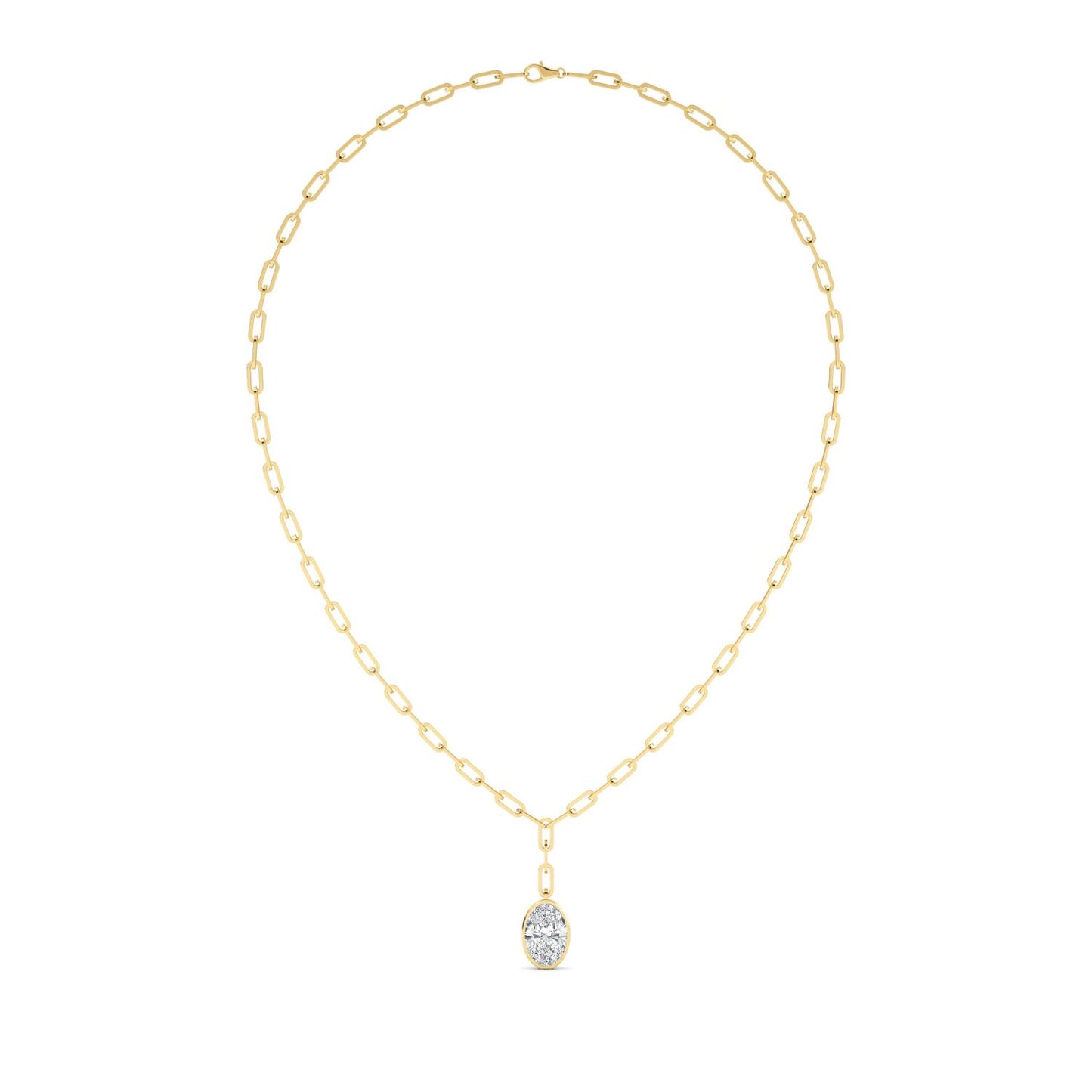 Yellow Gold Lab Grown Diamond NECKLACE 5.00 ctw N08322OV-5-18IN