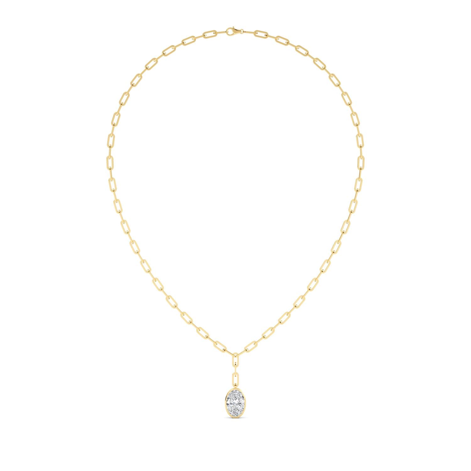 Yellow Gold Lab Grown Diamond NECKLACE 5.00 ctw N08322OV-5-18IN