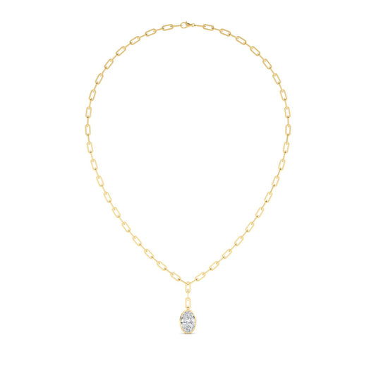 Yellow Gold Lab Grown Diamond NECKLACE 5.00 ctw N08322OV-5-18IN