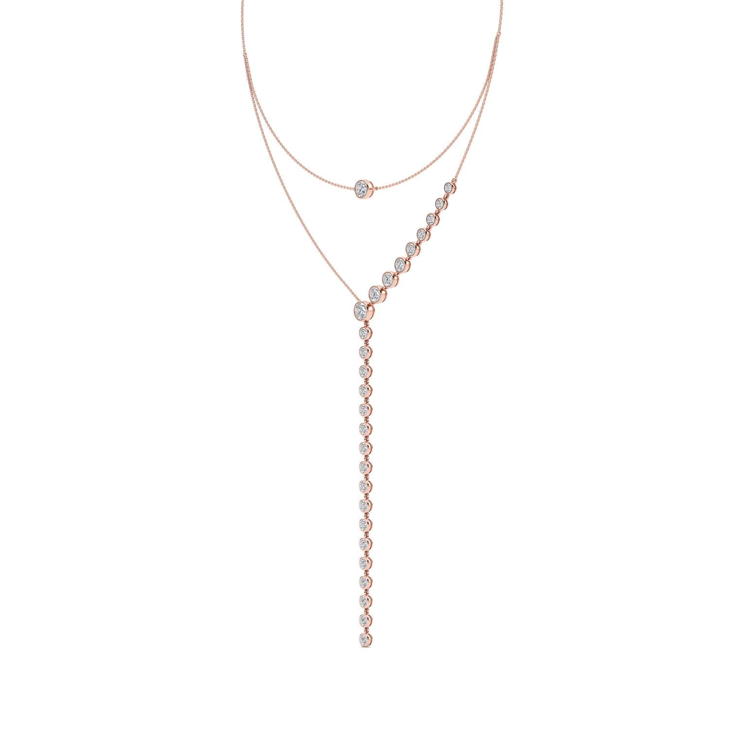 9K Rose Gold Lab Grown Diamond NECKLACE 6.35 ctw N08333-6.33CT-15IN