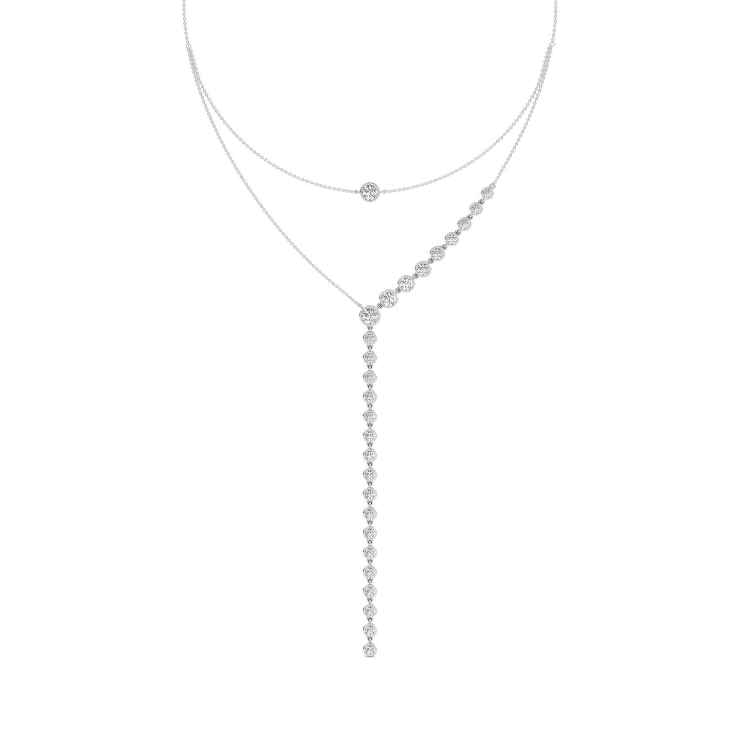 9K White Gold Lab Grown Diamond NECKLACE 6.35 ctw N08333-6.33CT-15IN