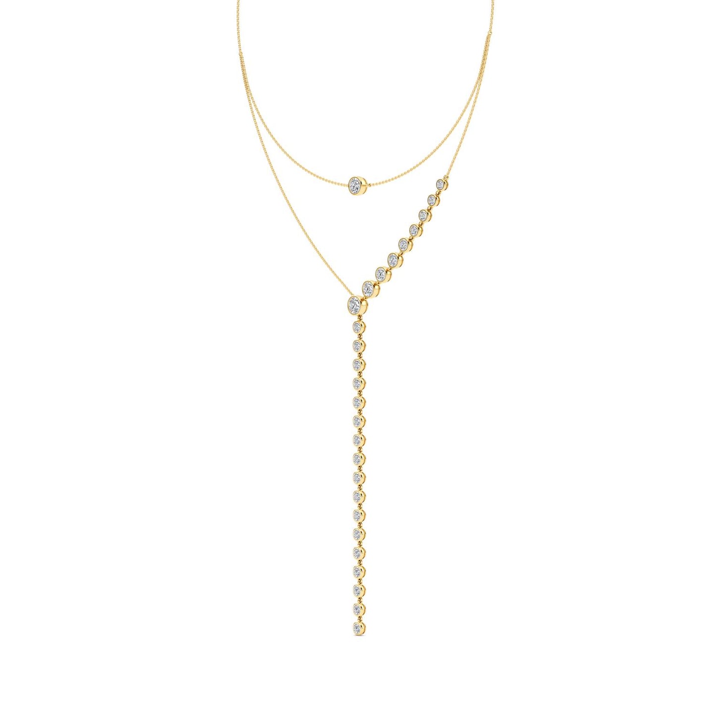 9K Yellow Gold Lab Grown Diamond NECKLACE 6.35 ctw N08333-6.33CT-15IN