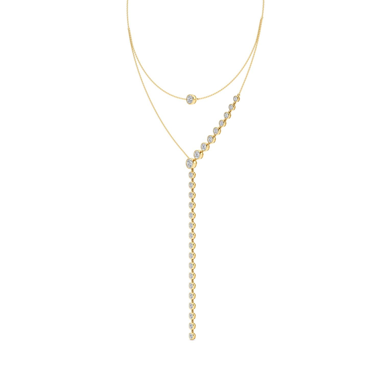 9K Yellow Gold Lab Grown Diamond NECKLACE 6.35 ctw N08333-6.33CT-15IN