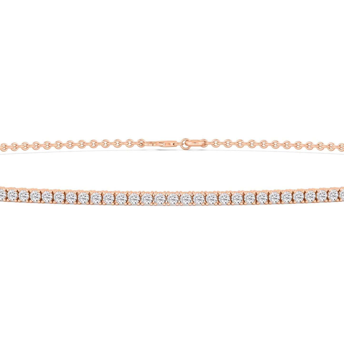 9K Rose Gold Lab Grown Diamond NECKLACE 9.52 ctw N08364-9.50CT-14IN