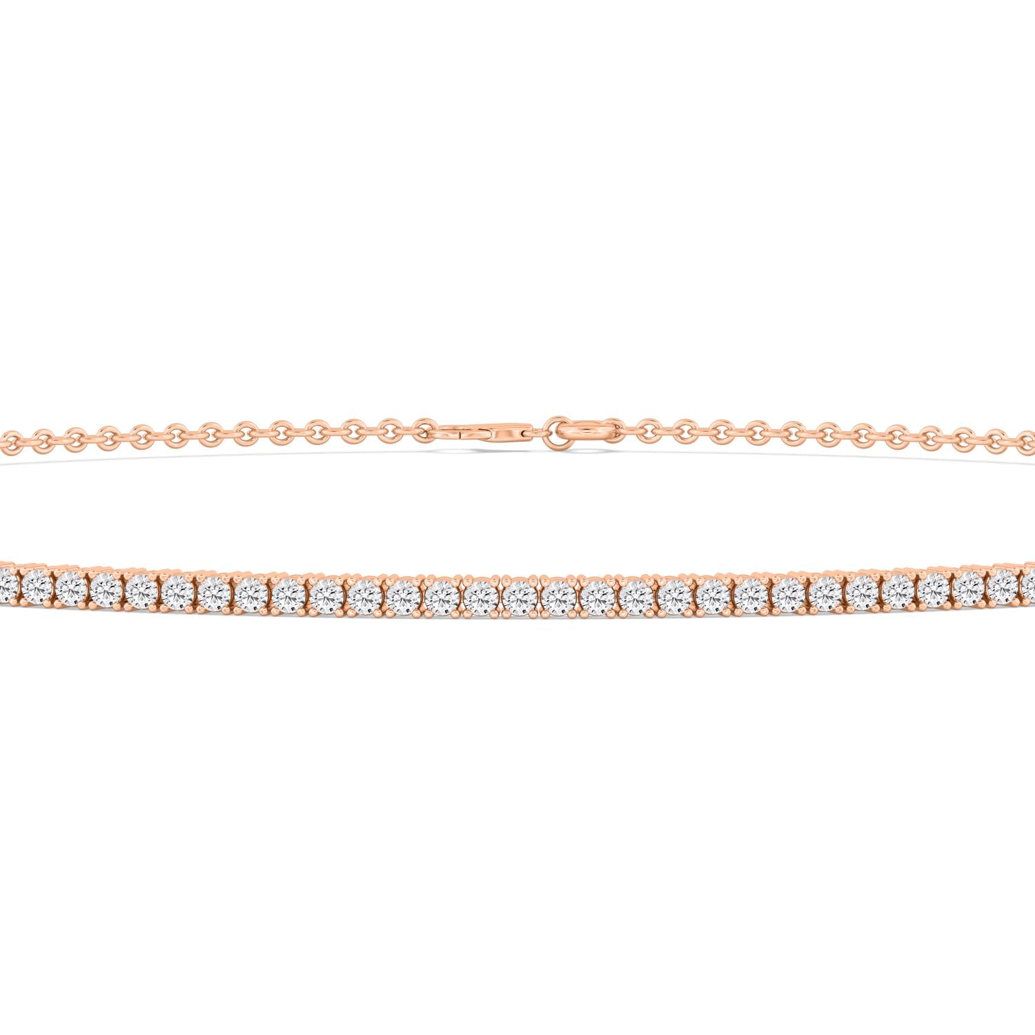 9K Rose Gold Lab Grown Diamond NECKLACE 9.52 ctw N08364-9.50CT-14IN
