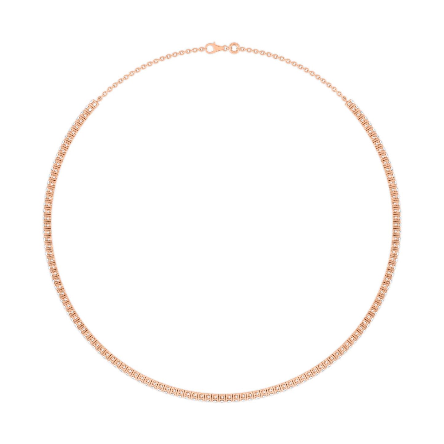 9K Rose Gold Lab Grown Diamond NECKLACE 9.52 ctw N08364-9.50CT-14IN