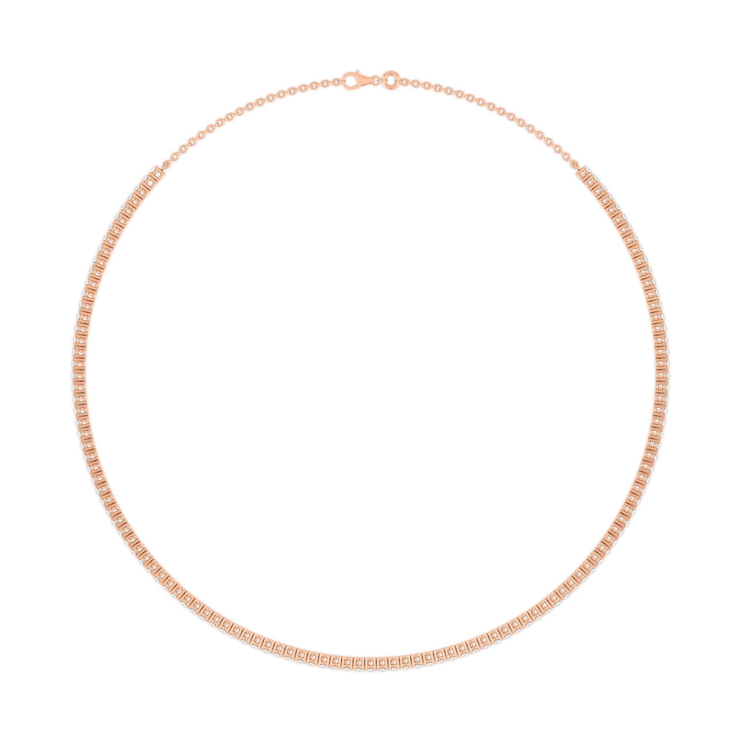 9K Rose Gold Lab Grown Diamond NECKLACE 9.52 ctw N08364-9.50CT-14IN