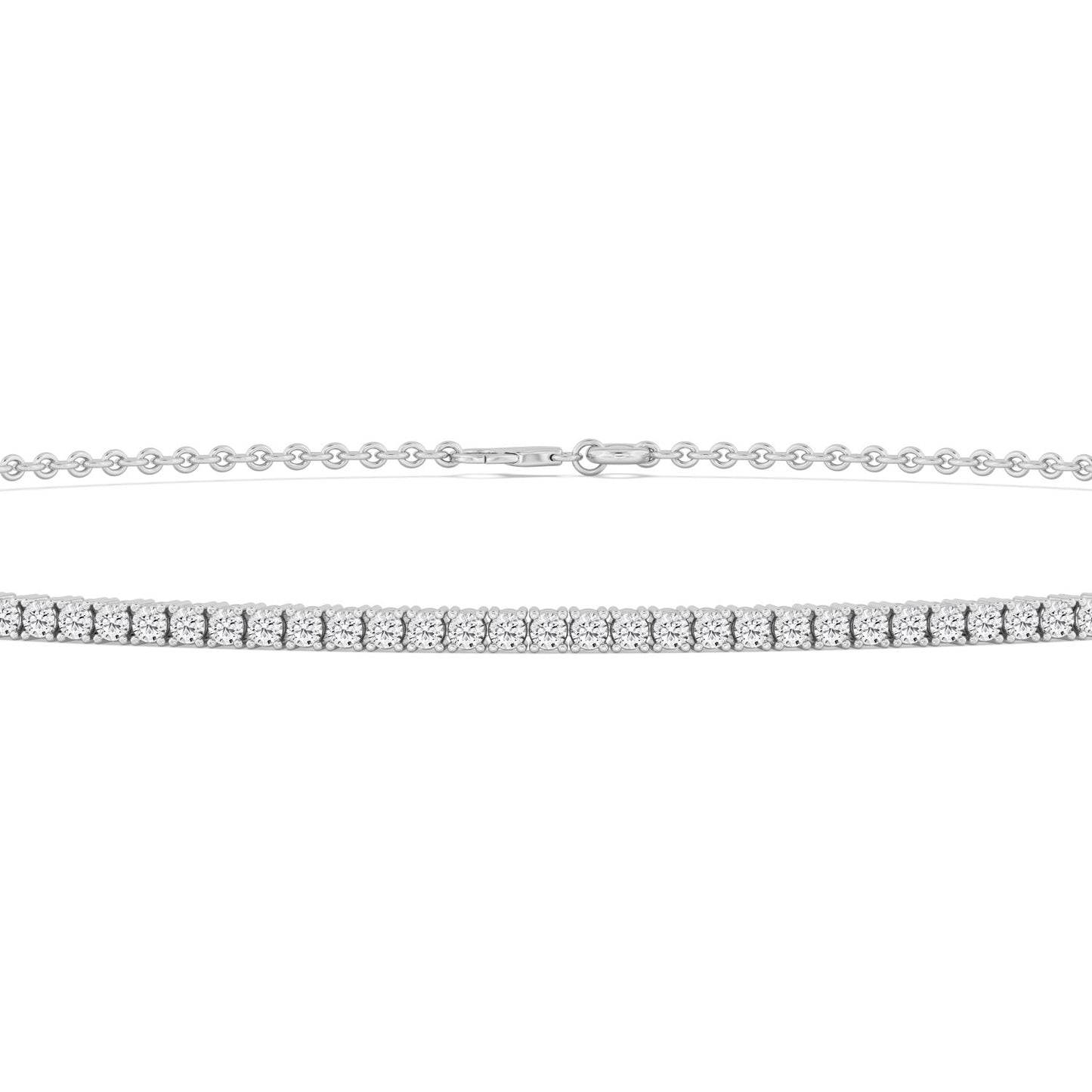 9K White Gold Lab Grown Diamond NECKLACE 9.52 ctw N08364-9.50CT-14IN