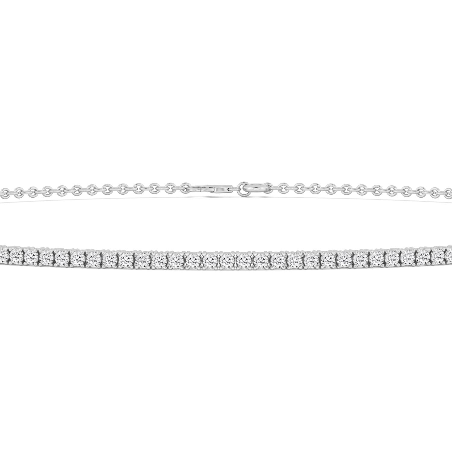9K White Gold Lab Grown Diamond NECKLACE 9.52 ctw N08364-9.50CT-14IN