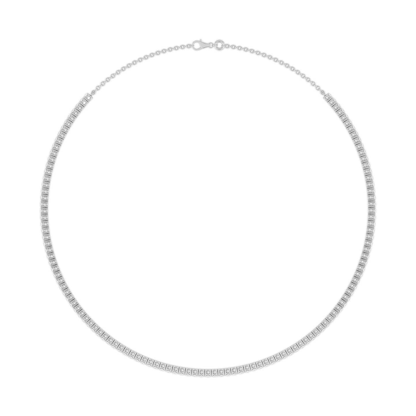 9K White Gold Lab Grown Diamond NECKLACE 9.52 ctw N08364-9.50CT-14IN