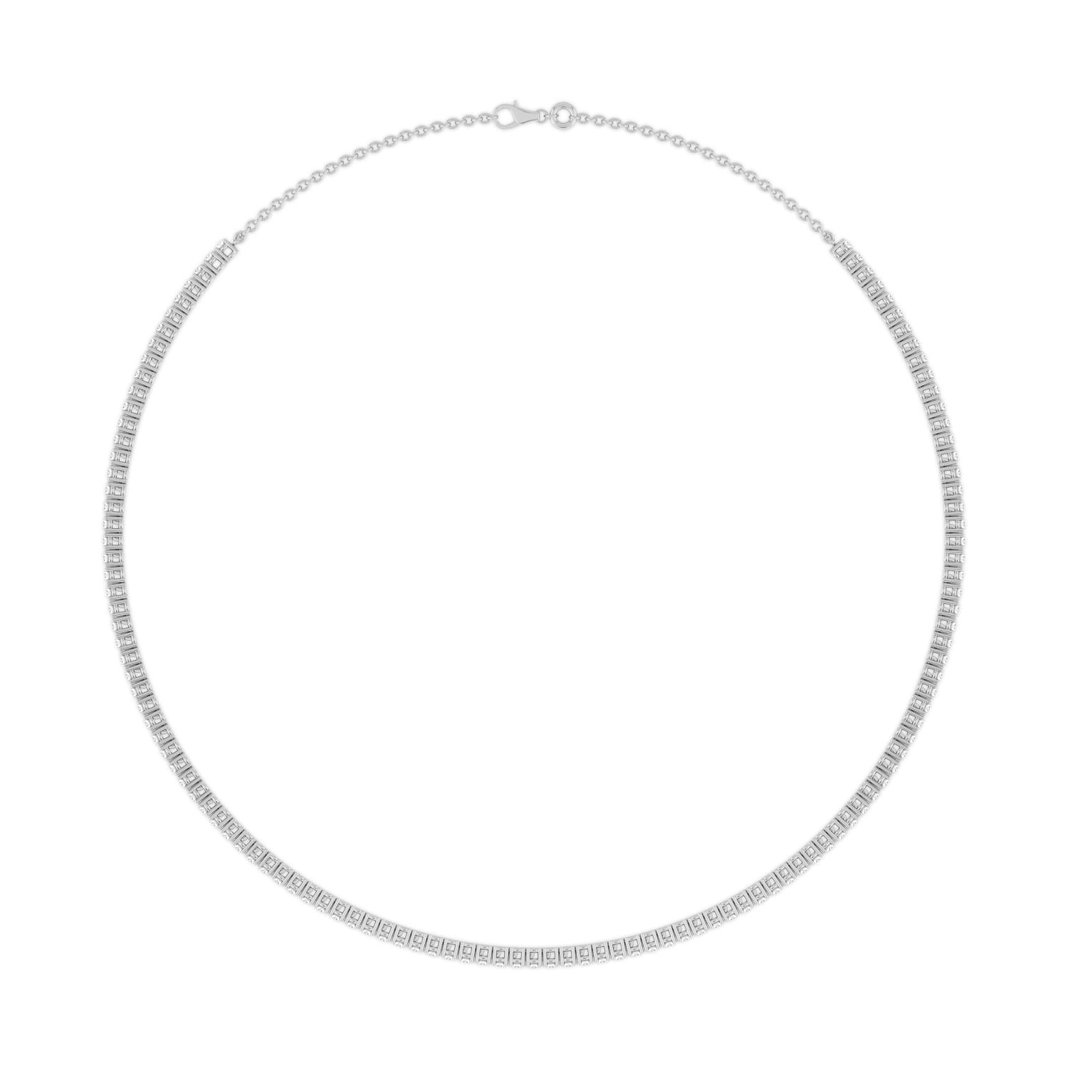 9K White Gold Lab Grown Diamond NECKLACE 9.52 ctw N08364-9.50CT-14IN
