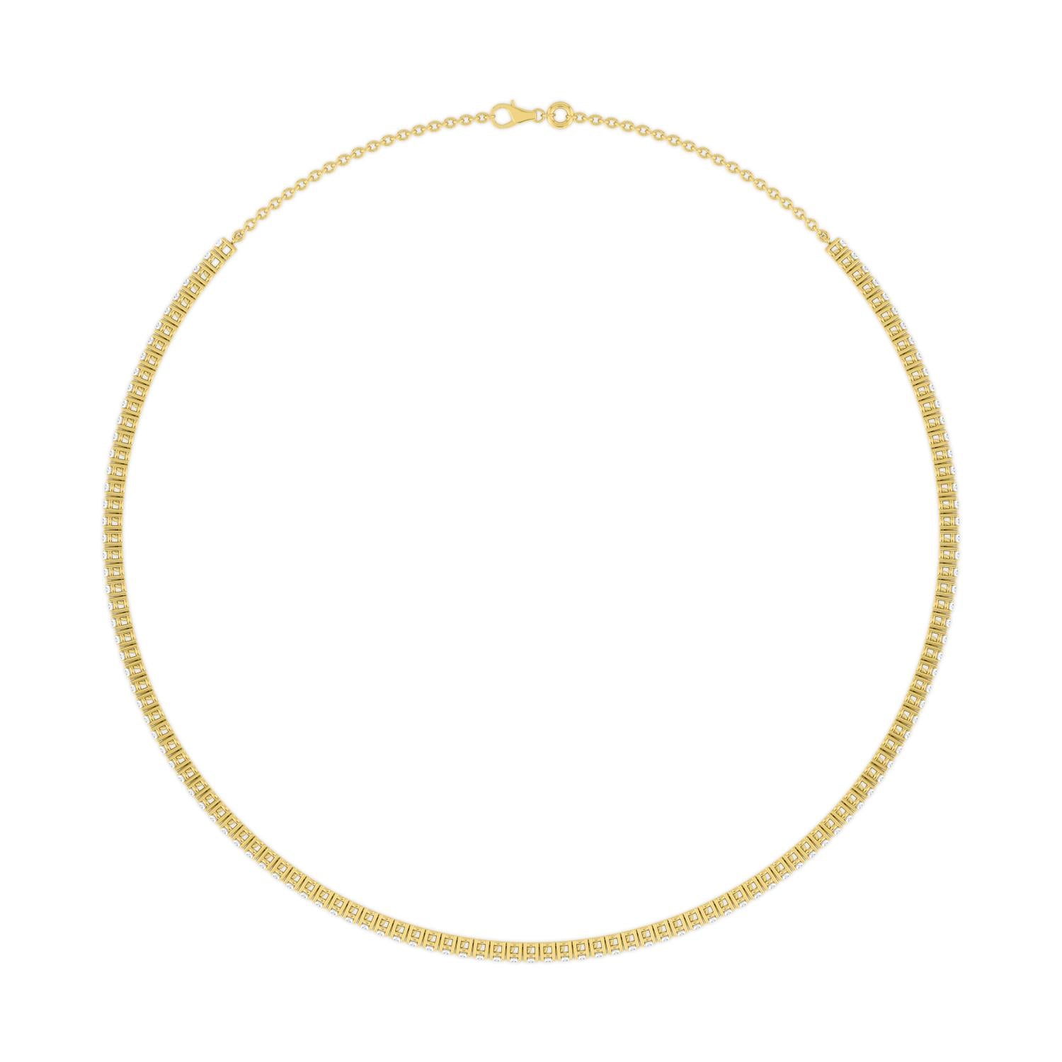 9K Yellow Gold Lab Grown Diamond NECKLACE 9.52 ctw N08364-9.50CT-14IN