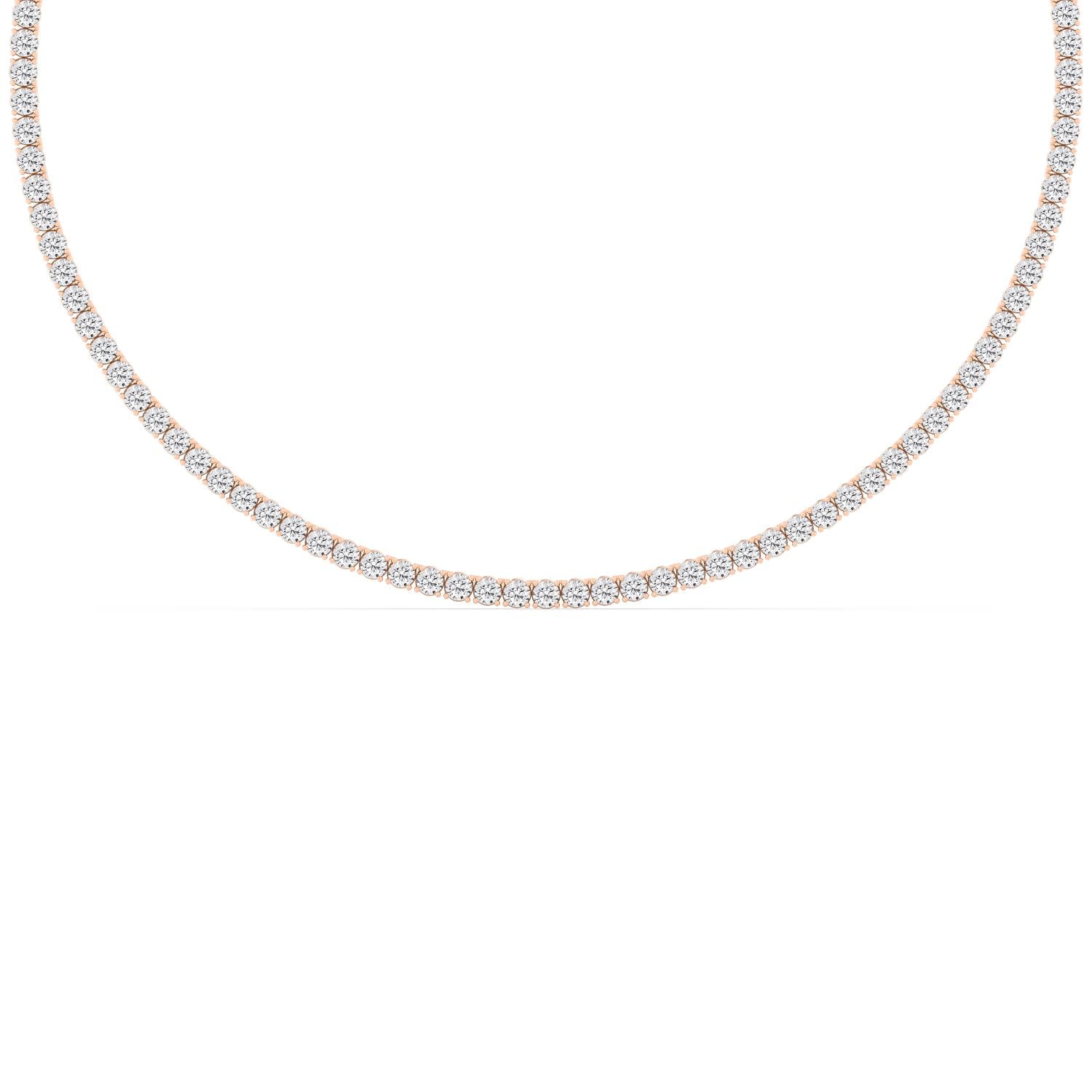 9K Rose Gold Lab Grown Diamond NECKLACE 13.02 ctw N08390-0.10PT-16IN