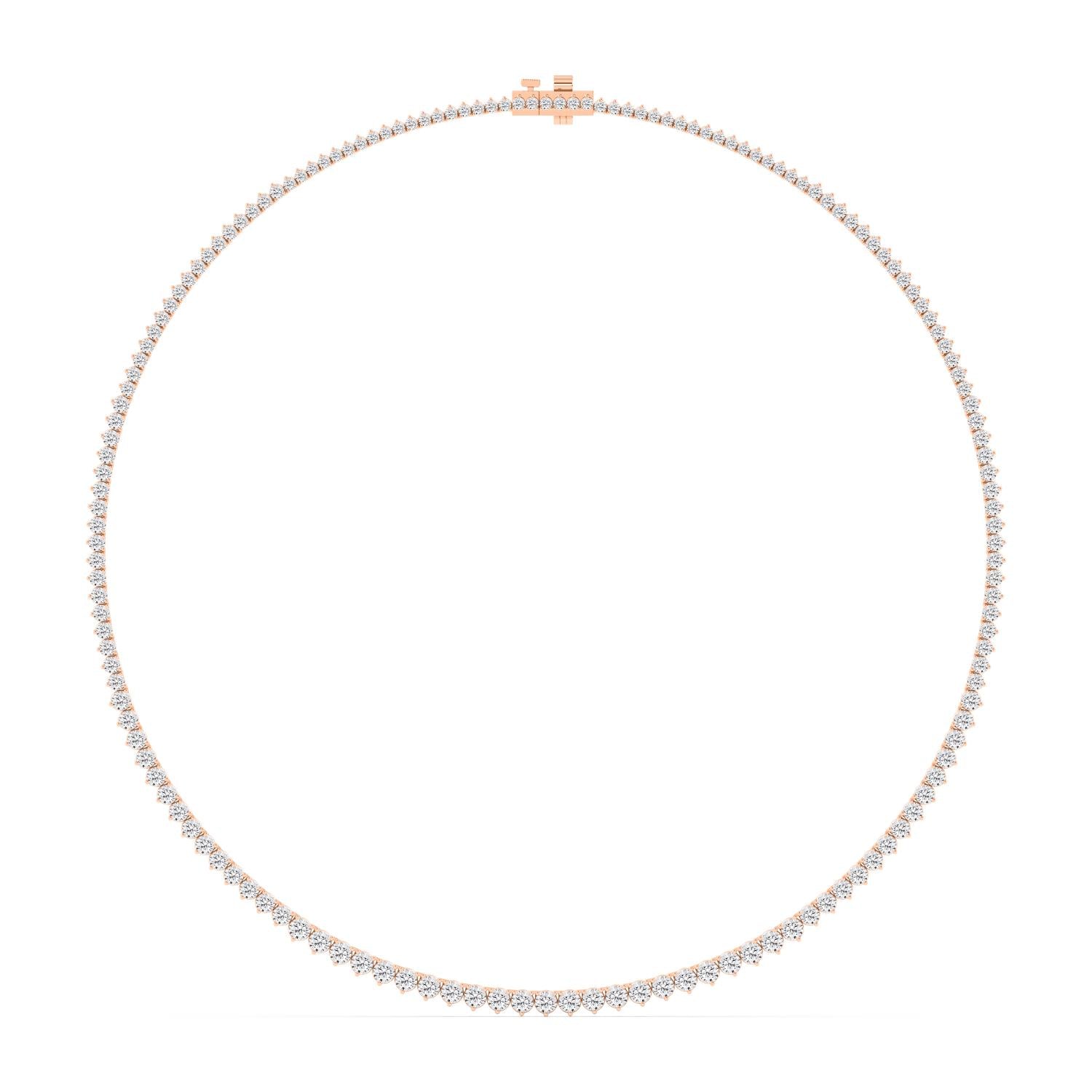 9K Rose Gold Lab Grown Diamond NECKLACE 10.08 ctw N08463-10-16IN