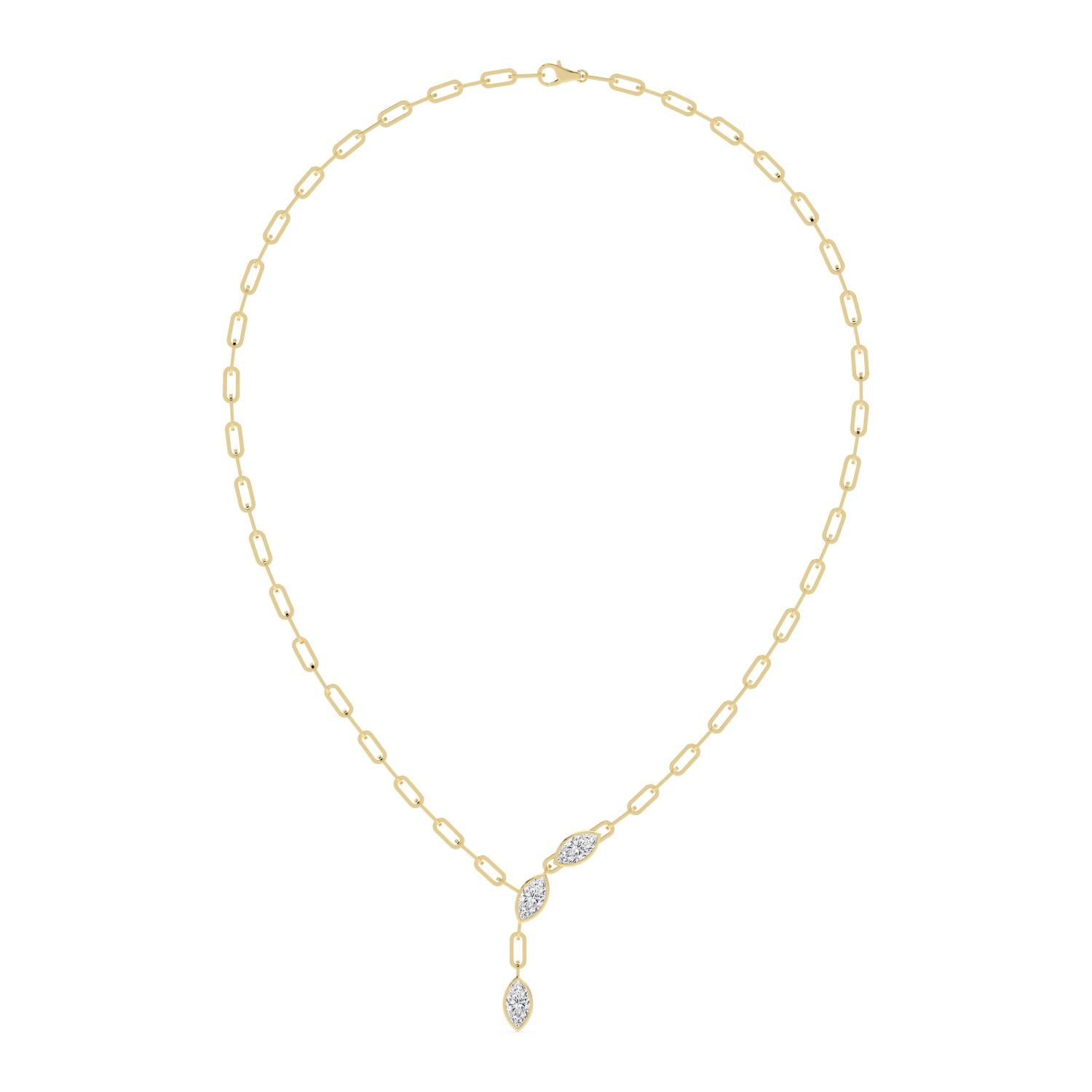 Yellow Gold Lab Grown Diamond NECKLACE 3.00 ctw N08497MQ-3-18IN