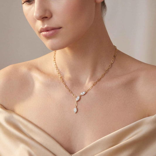 Yellow Gold Lab Grown Diamond NECKLACE 3.00 ctw N08497MQ-3-18IN