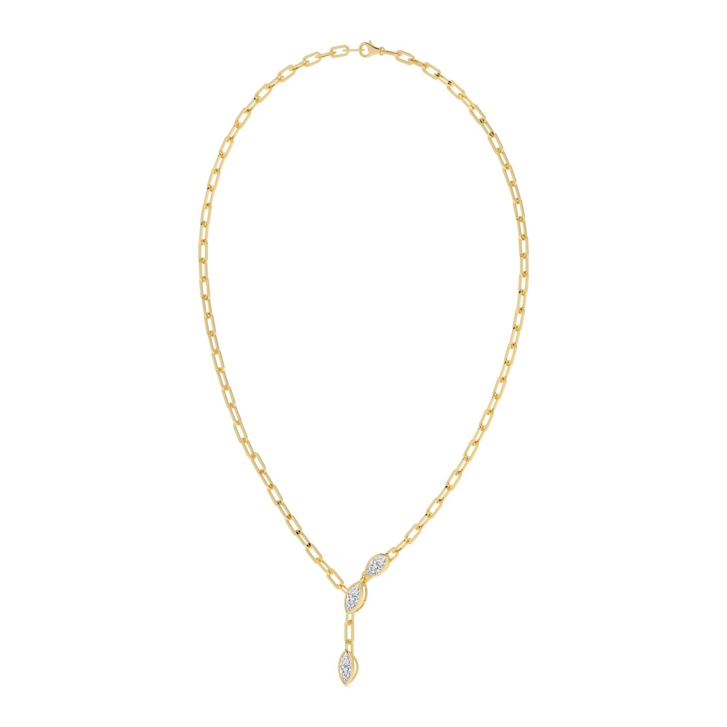 Yellow Gold Lab Grown Diamond NECKLACE 3.00 ctw N08497MQ-3-18IN