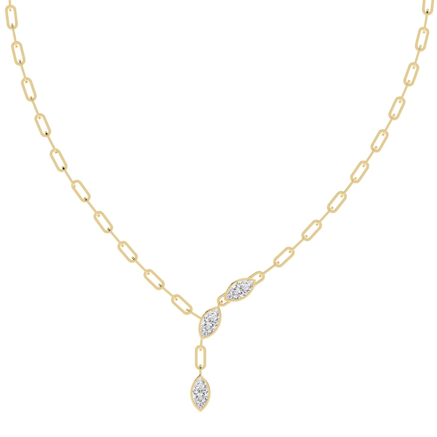 Yellow Gold Lab Grown Diamond NECKLACE 3.00 ctw N08497MQ-3-18IN