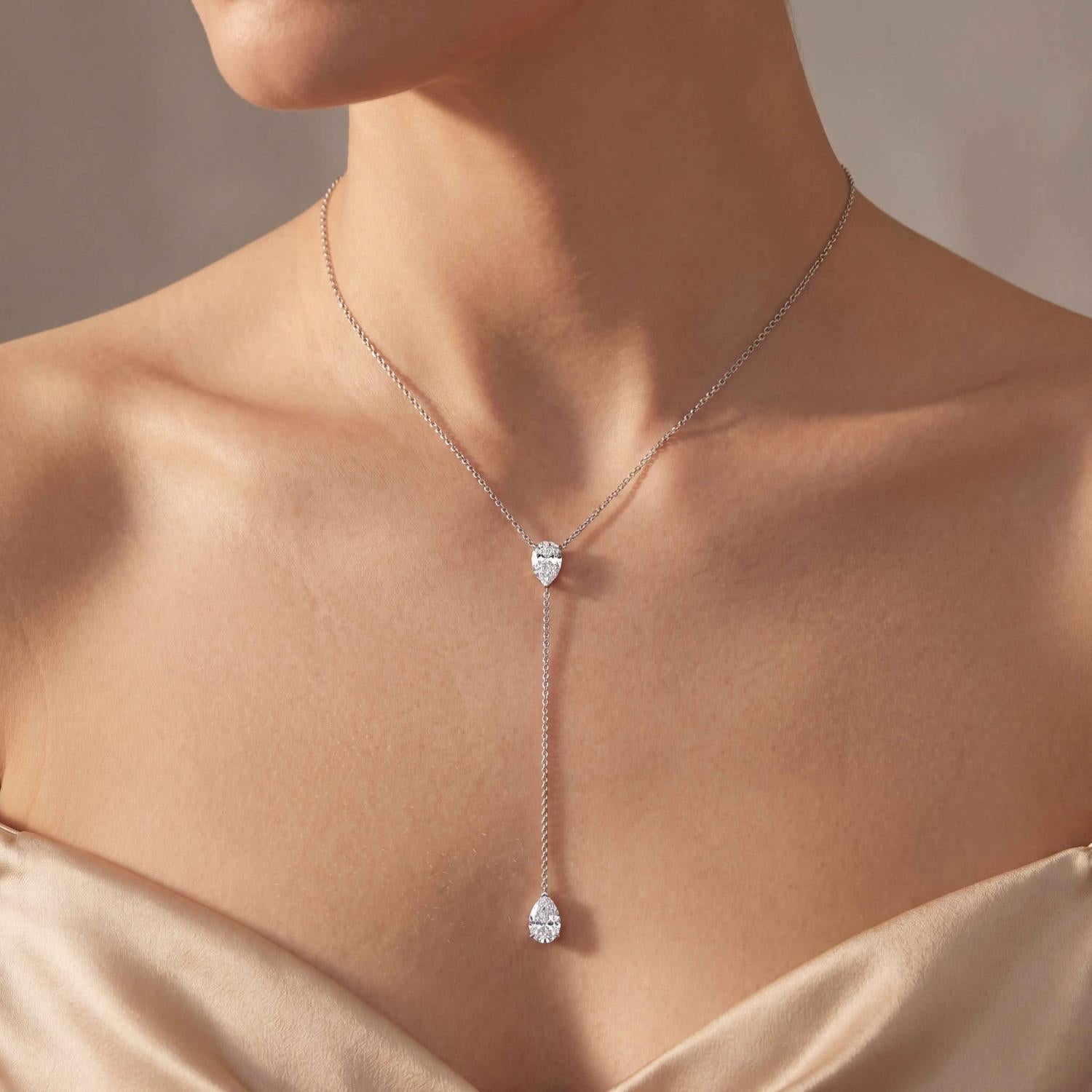 9K White Gold Lab Grown Diamond NECKLACE 2.00 ctw N08545PE-2-14IN