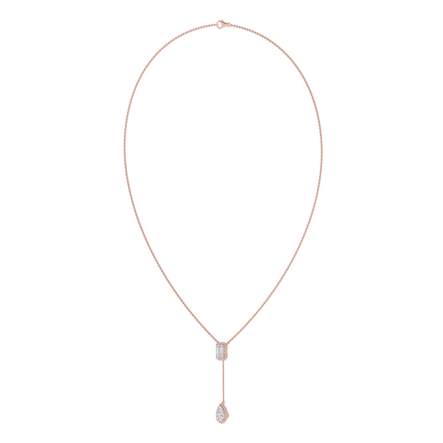 9K Rose Gold Lab Grown Diamond NECKLACE 2.01 ctw N08546EMPE-1.75CT