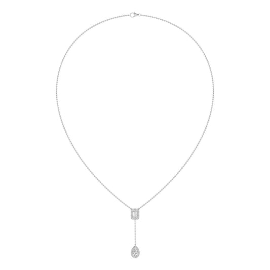 9K White Gold Lab Grown Diamond NECKLACE 2.01 ctw N08546EMPE-1.75CT