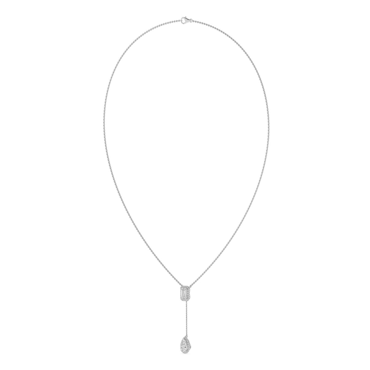 9K White Gold Lab Grown Diamond NECKLACE 2.01 ctw N08546EMPE-1.75CT