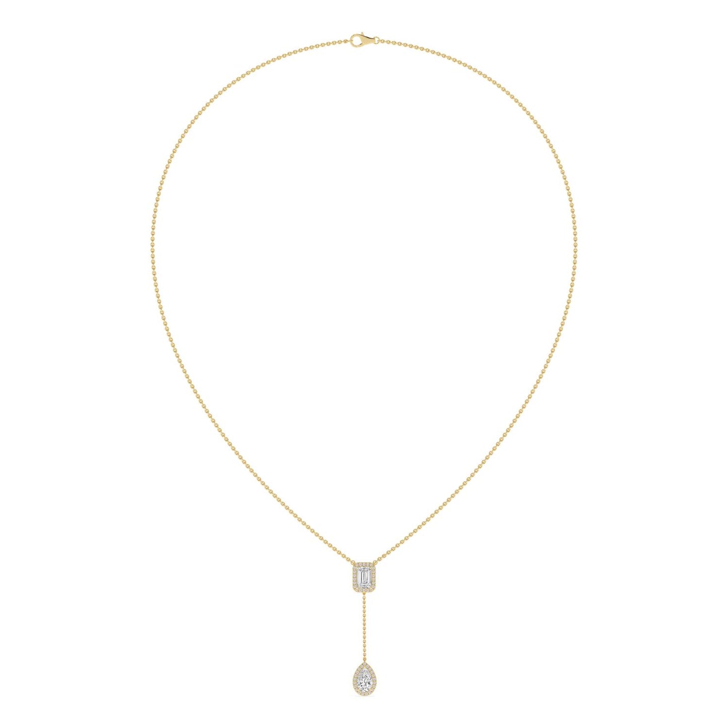 9K Yellow Gold Lab Grown Diamond NECKLACE 2.01 ctw N08546EMPE-1.75CT