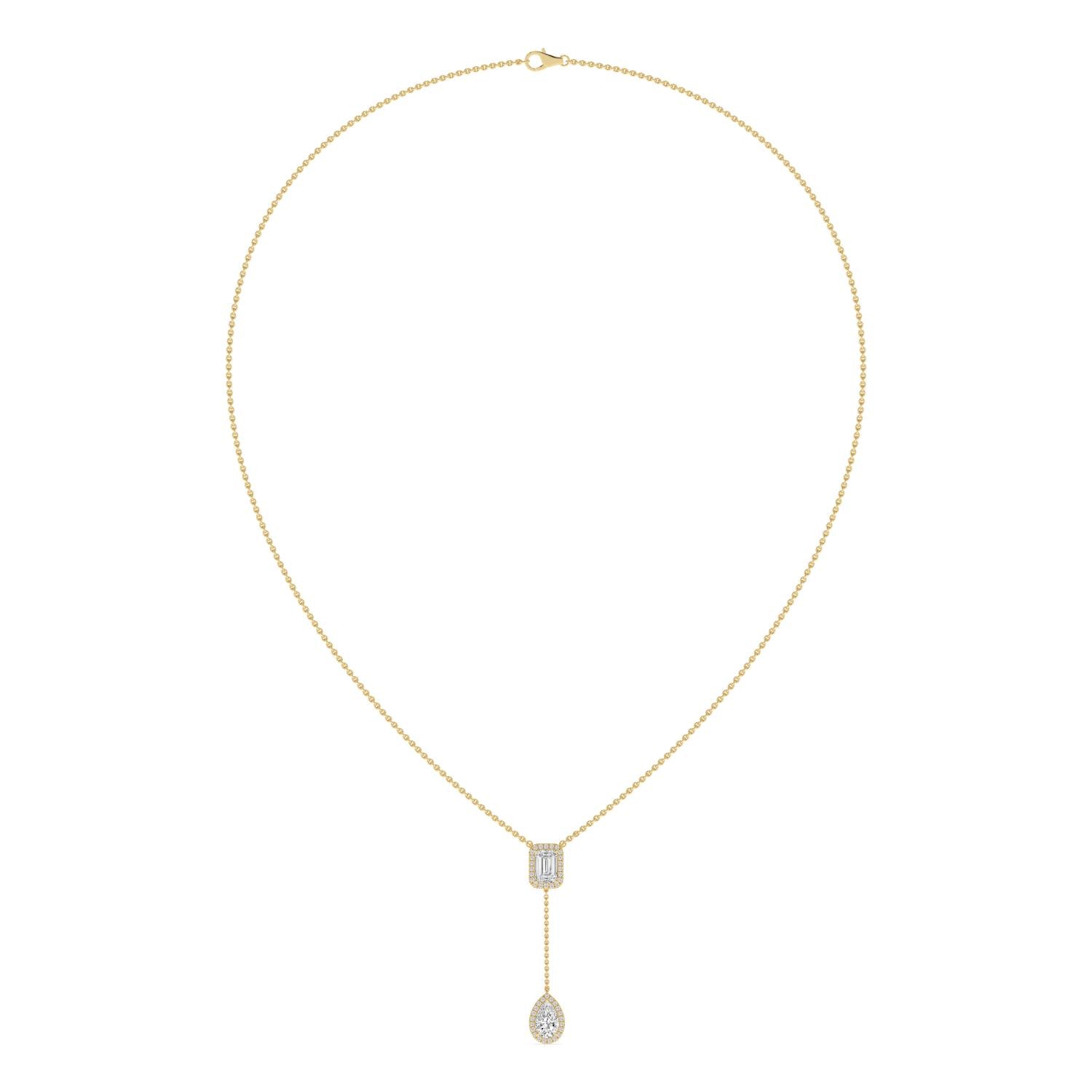 9K Yellow Gold Lab Grown Diamond NECKLACE 2.01 ctw N08546EMPE-1.75CT