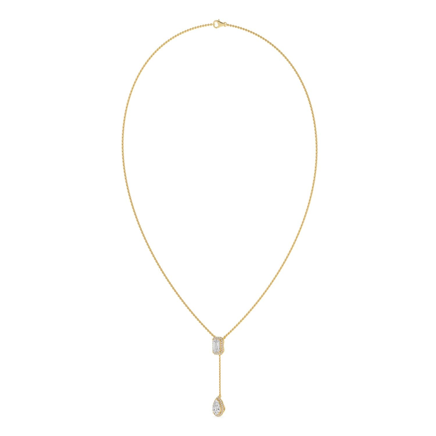 9K Yellow Gold Lab Grown Diamond NECKLACE 2.01 ctw N08546EMPE-1.75CT