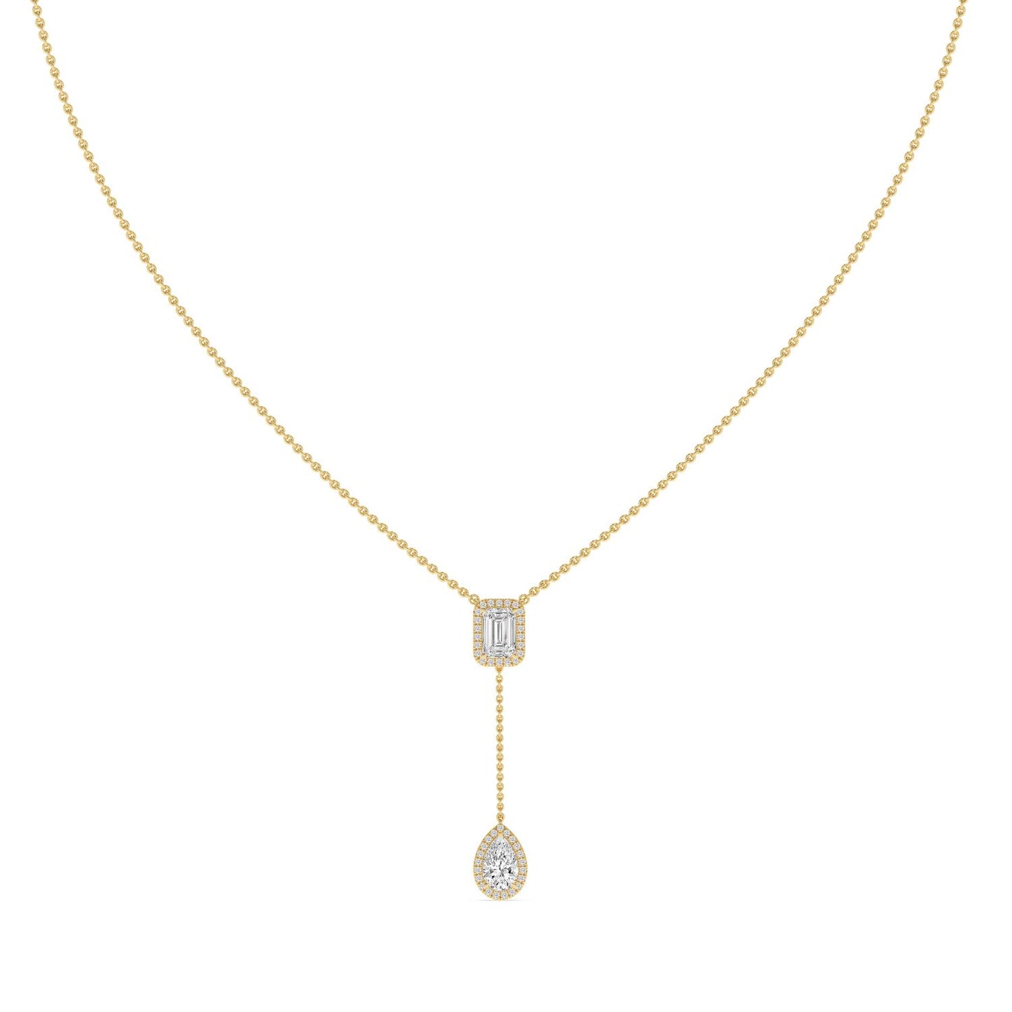 9K Yellow Gold Lab Grown Diamond NECKLACE 2.01 ctw N08546EMPE-1.75CT