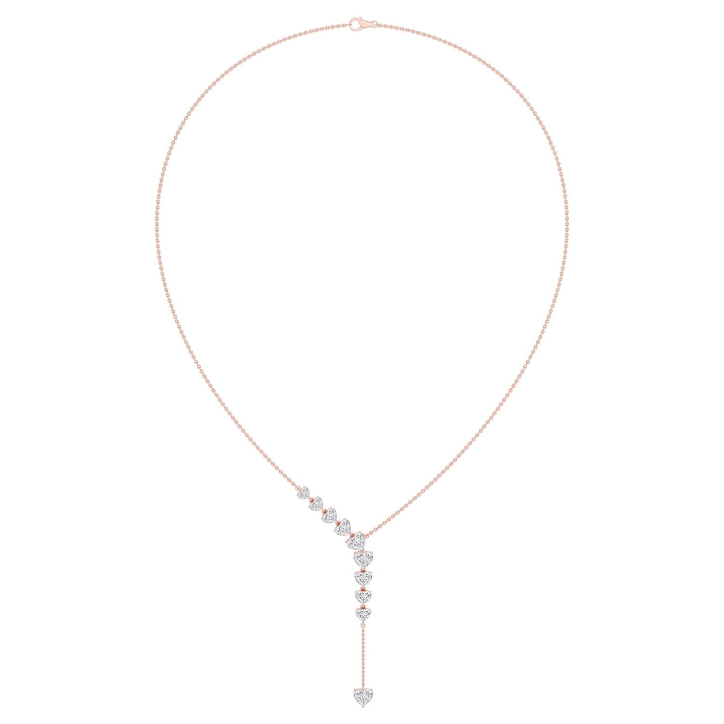 9K Rose Gold Lab Grown Diamond NECKLACE 4.92 ctw N08550HT-4.88CT-16IN