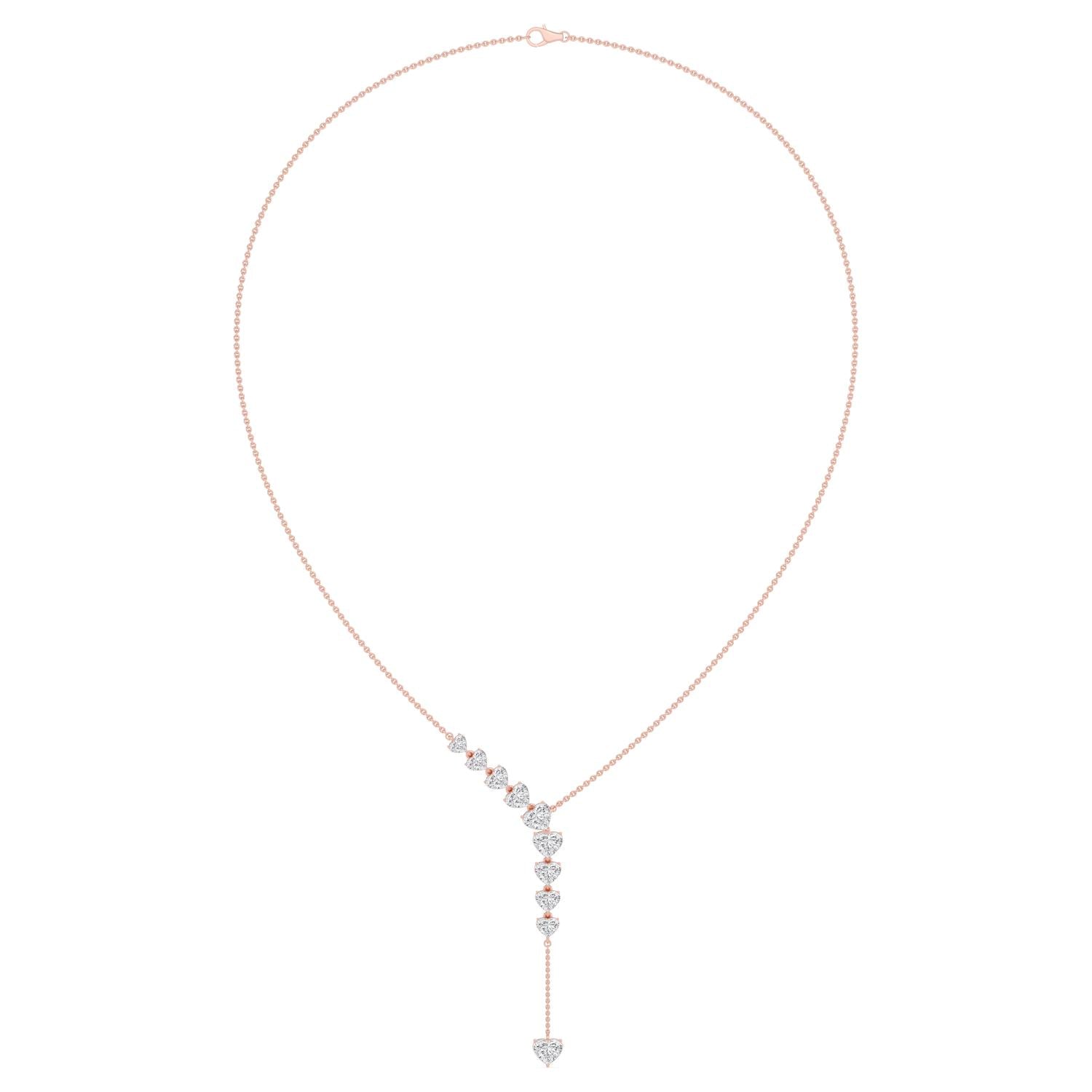 9K Rose Gold Lab Grown Diamond NECKLACE 4.92 ctw N08550HT-4.88CT-16IN