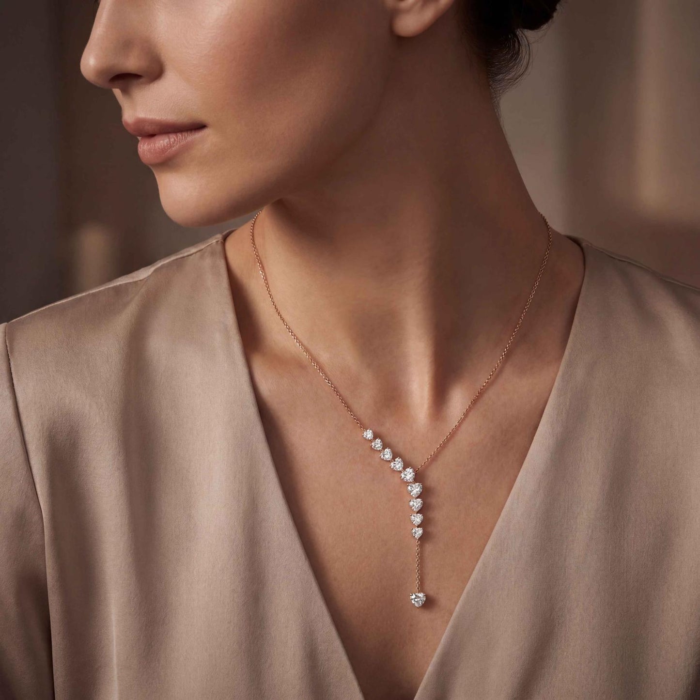 9K Rose Gold Lab Grown Diamond NECKLACE 4.92 ctw N08550HT-4.88CT-16IN
