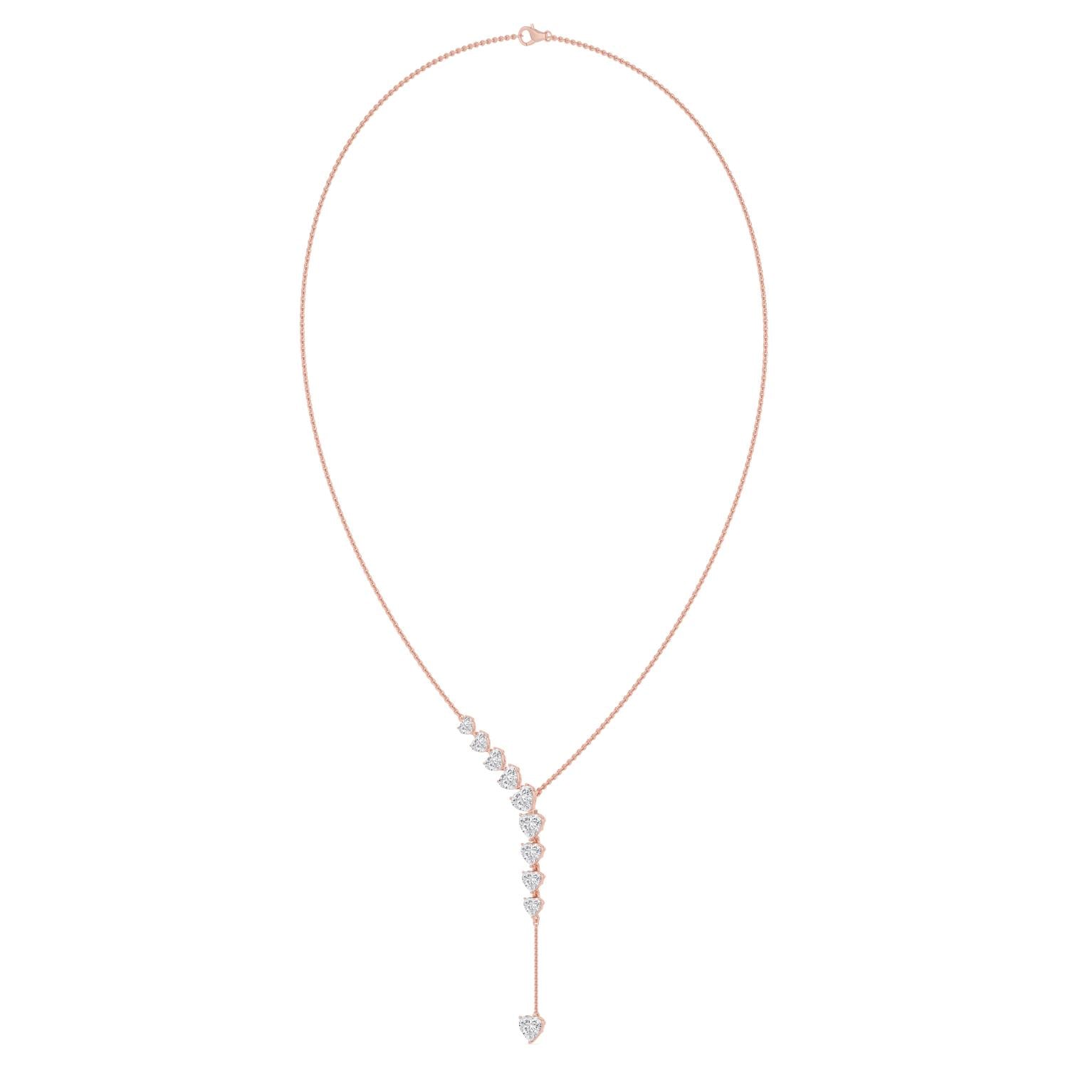 9K Rose Gold Lab Grown Diamond NECKLACE 4.92 ctw N08550HT-4.88CT-16IN