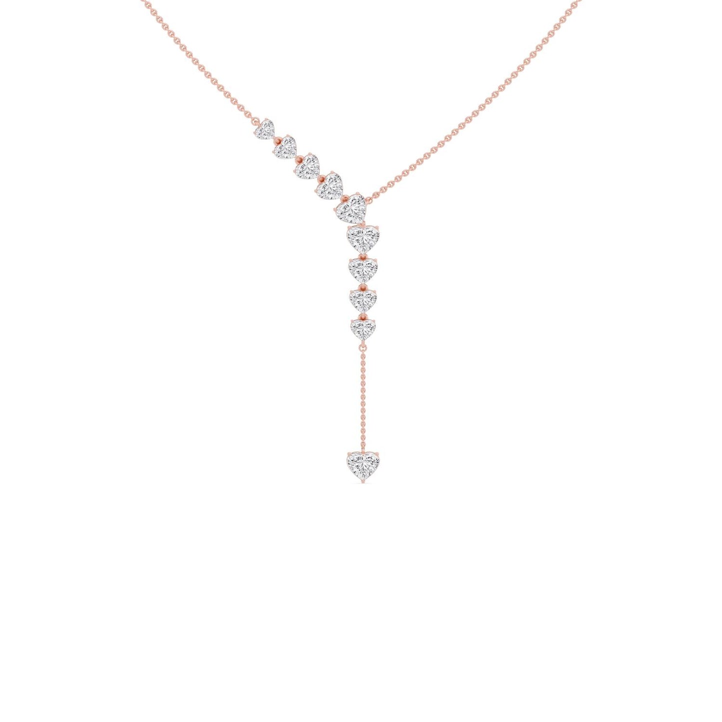 9K Rose Gold Lab Grown Diamond NECKLACE 4.92 ctw N08550HT-4.88CT-16IN