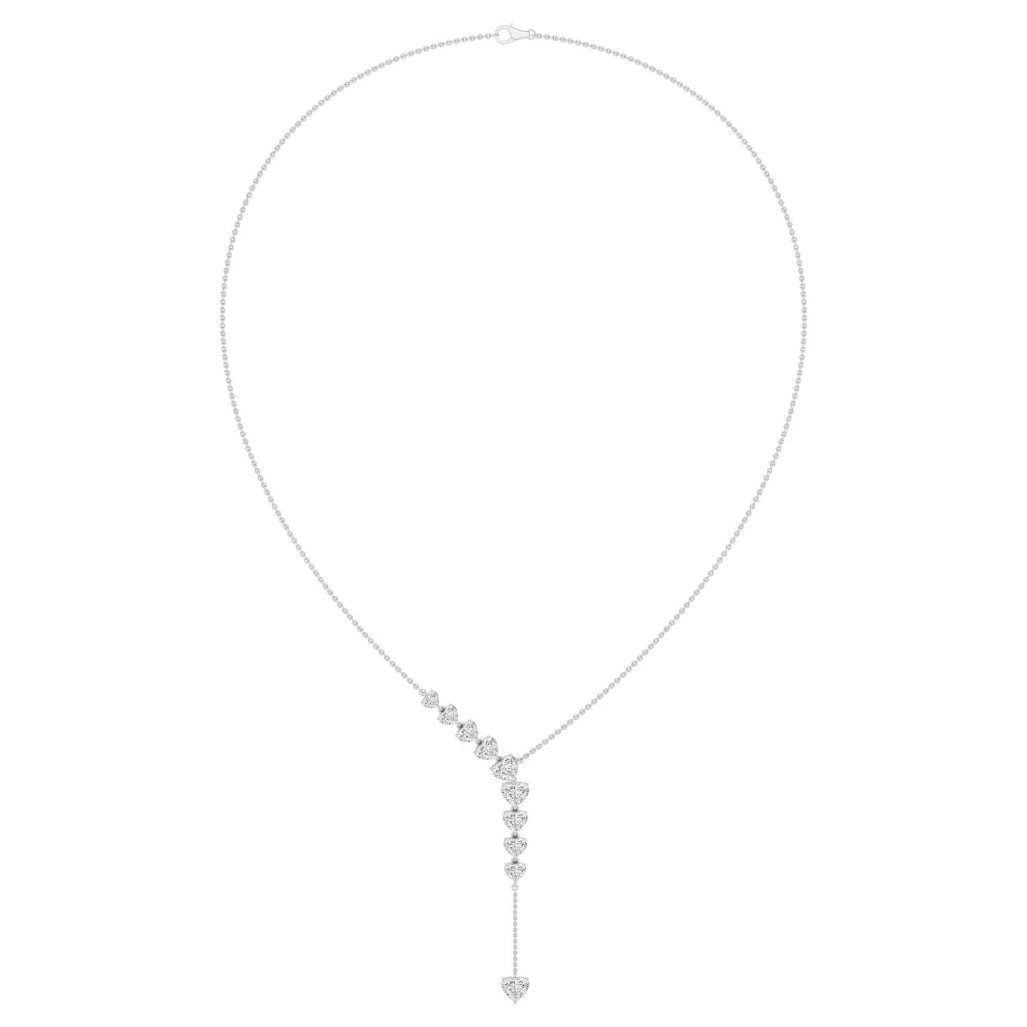 9K White Gold Lab Grown Diamond NECKLACE 4.92 ctw N08550HT-4.88CT-16IN